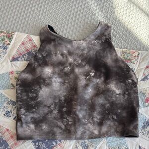 Athleta Black and Gray Tie-Dye Sports Bra